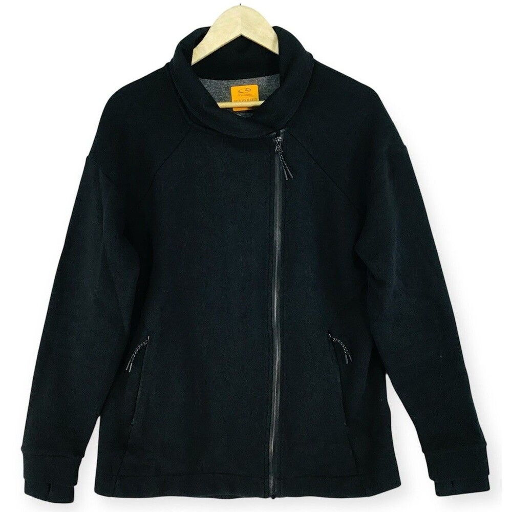 Champion Victory Fleece Womens Jacket Mock Collar Gray Zip Thumb Holes Size M